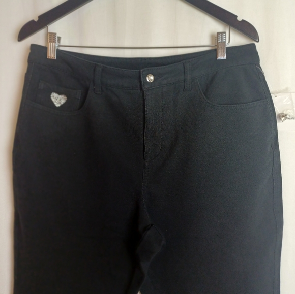 NWT Quacker Factory Jeans Bootcut Dream Jeannes Black Size 14 A210151 - Picture 2 of 7